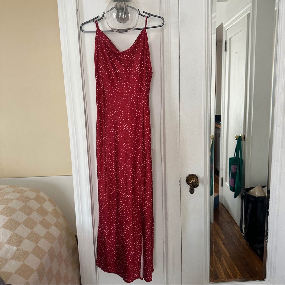 NEW Red Polka Dot Maxi Slip Dress – Size XS – Elegant & Lightweight